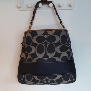 Coach Shoulder Bag Denim Signature Stripe  - nwot -